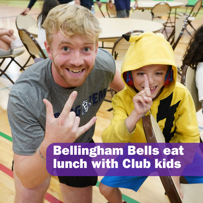 6 Bellingham Bells eat lunch with Club kids